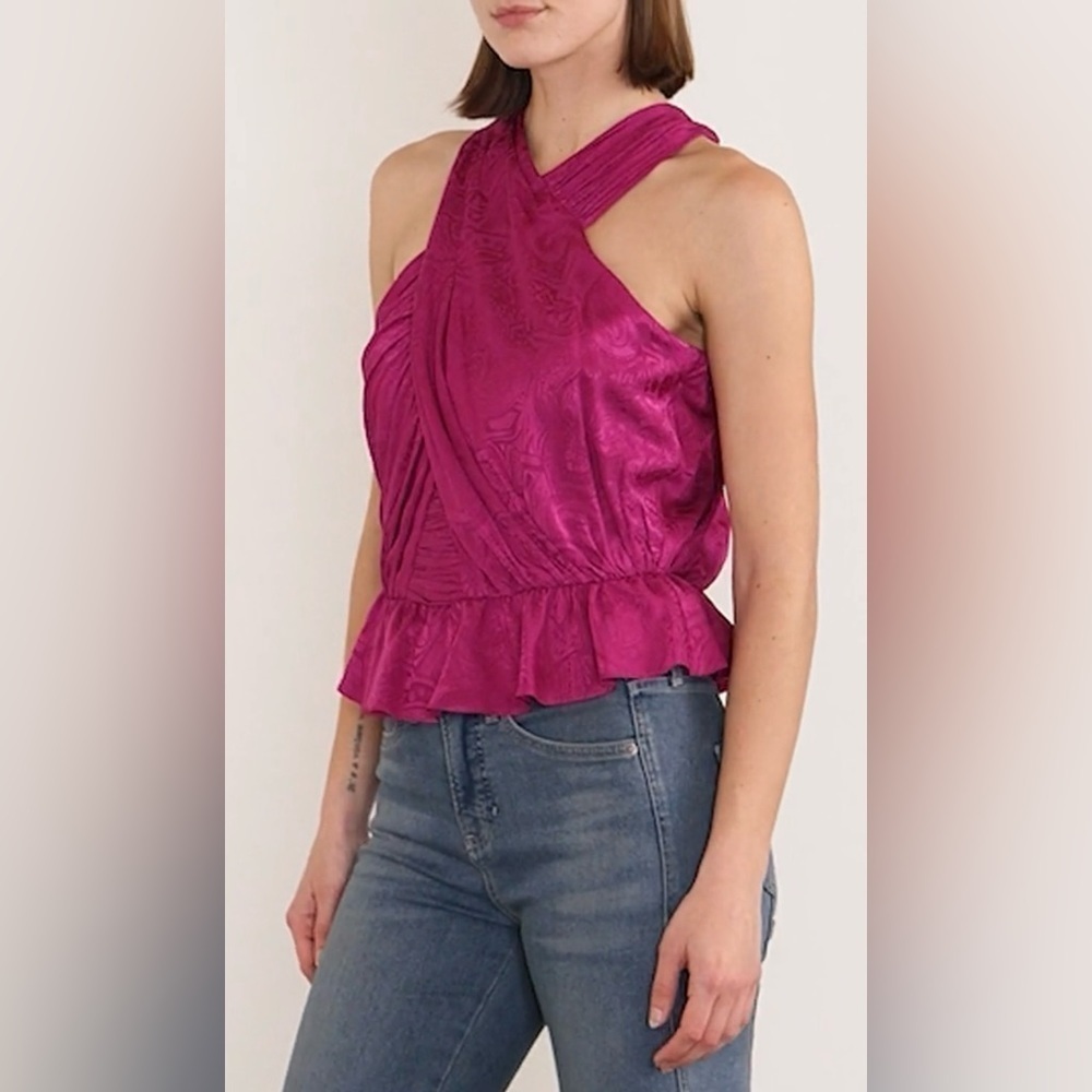 Veronica Beard Kailani Silk Blend Crop Top - Picture 6 of 13